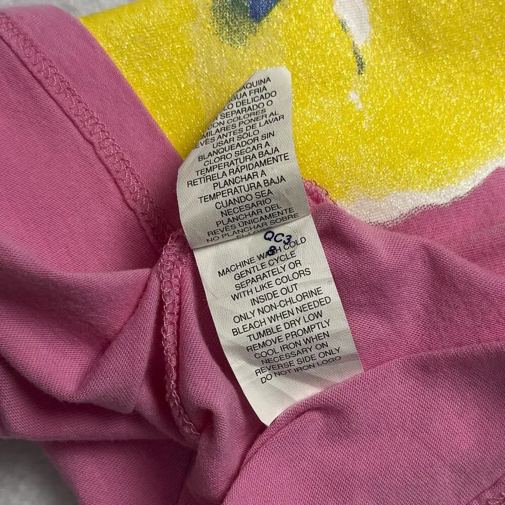 Childrens Place Girls Tank Top Pink Beach Girl Glitter Graphic Size M 7/8